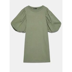 Green Puff Sleeve Dresss